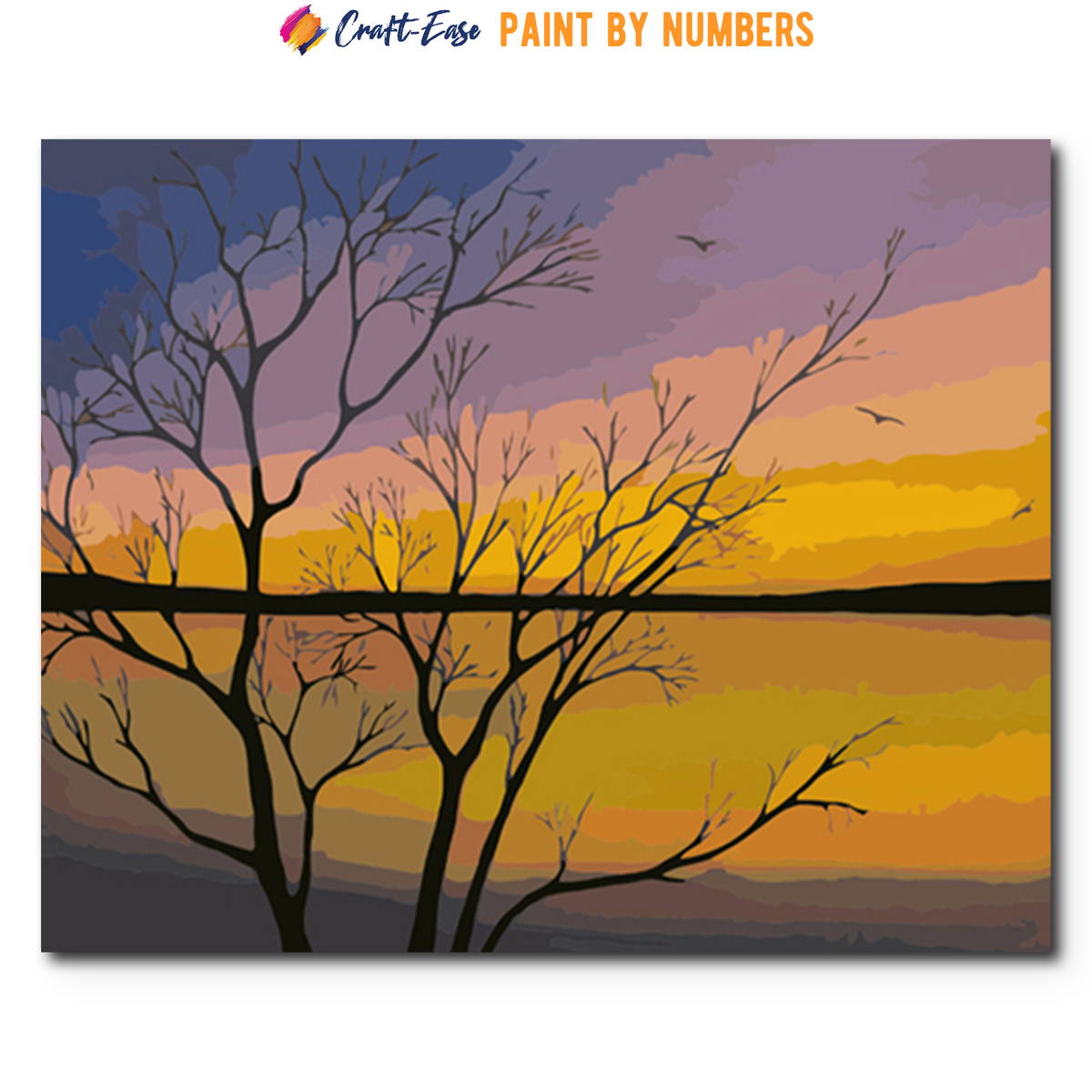 Sunset And Broken Glass Paint By Numbers - PBN Canvas