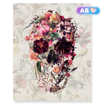"Flowering Skull" Diamond Painting Kit Craft-Ease™ (50 x 40 cm)