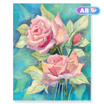 "Roses on Turquoise" Diamond Painting Kit Craft-Ease™ (50 x 40 cm)