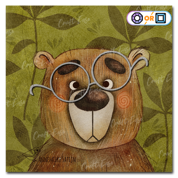 "Bear with Glasses" Diamond Painting Kit Craft-Ease™ (Multiple sizes)
