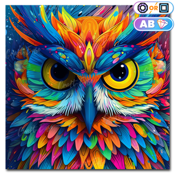 "Portrait of Colorful Owl" Diamond Painting Kit Craft-Ease™ (Multiple sizes)