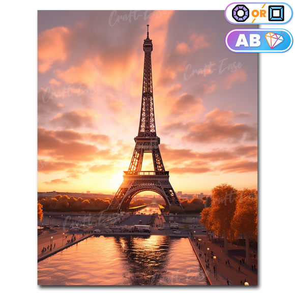 Kit de peinture diamant « Tour Eiffel » Craft-Ease™ (Plusieurs tailles)