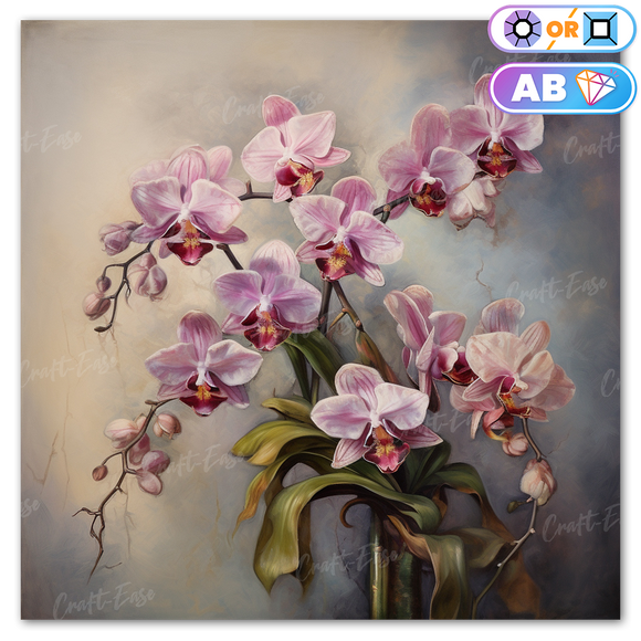 Kit de peinture diamant « Orchidée en fleurs » Craft-Ease™ (Plusieurs tailles)