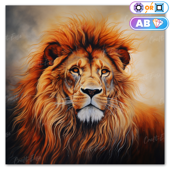Kit de peinture diamant « Lion majestueux » Craft-Ease™ (Plusieurs tailles)