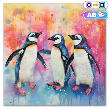 "Penguin Triplets" Diamond Painting Kit Craft-Ease™ (Multiple sizes)