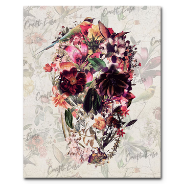"Flowering Skull" Paint By Numbers Craft-Ease™ - Exclusive Series (50 x 40 cm) - Craft-Ease