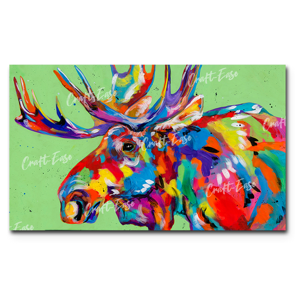 Peinture par numéros « Rocky Mountain Moose » Craft-Ease™ - Série exclusive (30 x 50 cm)