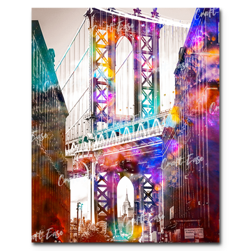 "Viagem no tempo na ponte de Manhattan" Paint By Numbers Craft-Ease™ (50 x 40 cm)