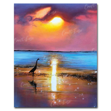 "Coucher de soleil au bord de la mer" Peinture par numéros Craft-Ease™ (50 x 40 cm)