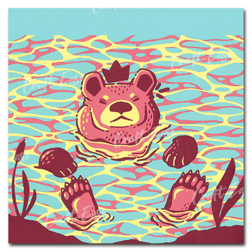 Pintura por números "Candy River Bear" Craft-Ease™ (40 x 40 cm)