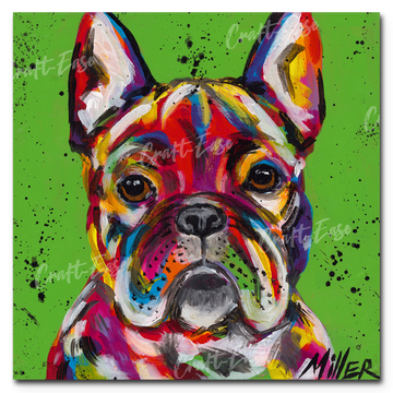 Peinture par numéros Craft-Ease™ « Bouledogue français » - Série exclusive (40 x 40 cm)