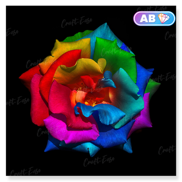 Kit de peinture diamant "Rose multicolore" Craft-Ease™ (40 x 40 cm)