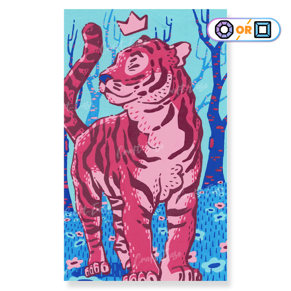 Kit de peinture diamant « Tigre bleu rose » Craft-Ease™ (Plusieurs tailles)