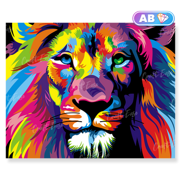 Kit de pintura diamante "Um leão em cores" Craft-Ease™ (40 x 50 cm)
