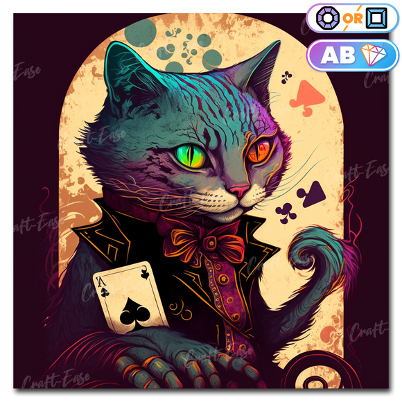 Kit de peinture diamant « Mystérieux chat du Cheshire » Craft-Ease™ (Plusieurs tailles)
