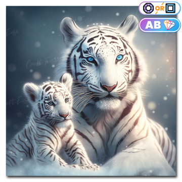 Kit de pintura de diamante "White Tiger" Craft-Ease™ (vários tamanhos)