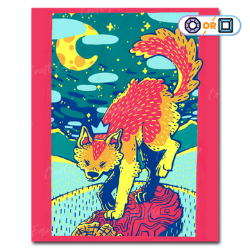 "Midnight Coyote" Diamond Painting Kit Craft-Ease™ (Multiple sizes)